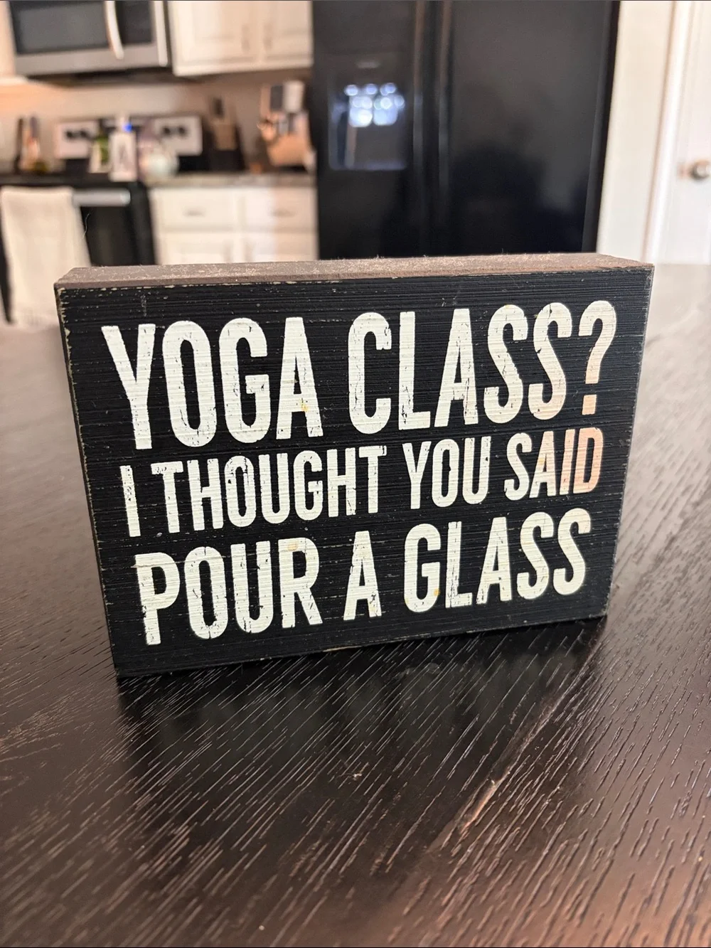 Funny Cute Small Kitchen Decor Sign (Black and White)
